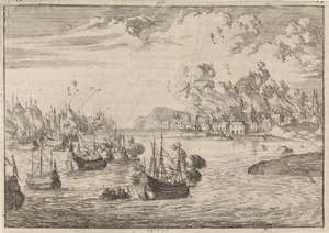 Bombardement av Dieppe, 1694 av Caspar Luyken
