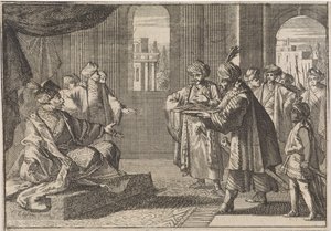 Guei-tschun, sjefsminister under keiser Chongzhen, blir brakt et silketau for å henge seg selv, 1643