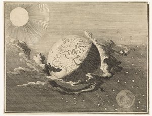 Univers med jord, sol, måne og stjerner