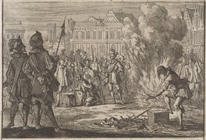 Militærdomstolen på Prahas markedstorg, 1642 av Caspar Luyken
