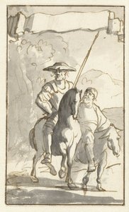 Titteltrykk av Don Quijote Design for det femte bindet av Histoire de l