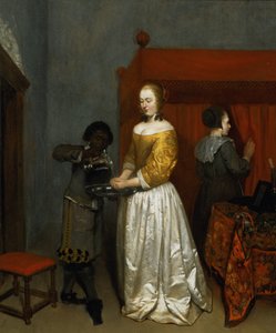 En dame vasker hendene, 1657 (panel)