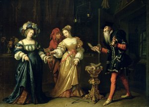 En maskert joker, 1668 av Caspar Netscher