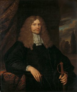 Portrett av Cornelis Backer (1633-81), rådmann, rådmann og oberst i Amsterdam-militsen av Caspar Netscher