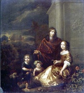 Kunstnerens familie av Caspar Netscher