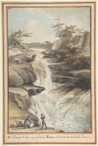 En bro over Aar, ved foten av Grimsel, i kantonen Bern, ca. 1775.