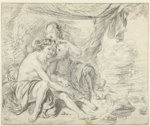 Hyrde som kroner en hyrde med en laurbærkrans av Casper Casteleyn (attributed to)