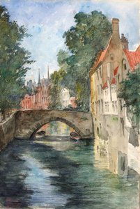 På kanalen, Brugge, 1928. av Cass Gilbert