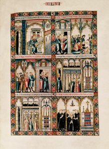 Miniatyrer dedikert til Saint Mary og hennes mirakler, fra Las Cantigas de Santa María (Sanger of Saint Mary), Fol. 156