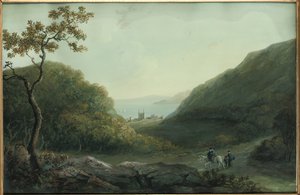 Penrhyn Castle, nær Bangor, Gwynedd, Nord-Wales, før 1820 av Catherine Maria Bury