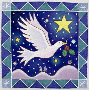 Christmas Dove (wc på papir)