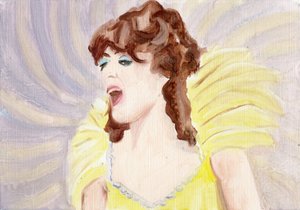 Myrtle (Mardi Gras-kostyme), 2024 (olje på papir)