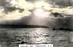 Solnedgang over English Bay, Vancouver, British Columbia, Canada, c1920-tallet.