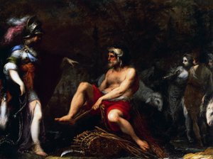 Erminia blant hyrdene, av Francisco Montelatici kjent som Cecco Bravo (1601-1661), olje på lerret