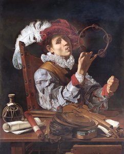 En musiker, ca. 1610 (olje på lerret) av Cecco de Caravaggio