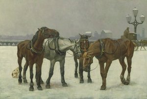 Drosjehester på Seinen av Cecil Brown