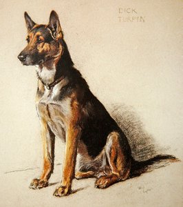 Dick Turpin (pastell på tonet papir) av Cecil Charles Windsor Aldin