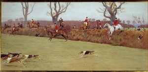 Jaktscene, mannskapet Blackmoor Watercolor av Cecil Aldin (1870-1935) Privatsamling fra 1800-tallet av Cecil Charles Windsor Aldin