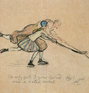 Den eneste jenta jeg noensinne har elsket og en hatet rival (farget fargestift på papir) av Cecil Charles Windsor Aldin