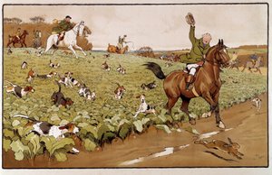 Akvarell av Cecil Aldin (1870-1935) Privatsamling fra 1800-tallet av Cecil Charles Windsor Aldin