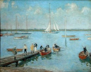 Boat Sailors (olje på lerret)