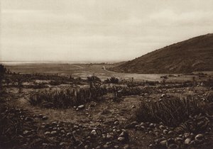 Mexico: Nær Tetzcoco-sjøen mellom San Isabel Tola og Guadalupe (s/hvitt-bilde)