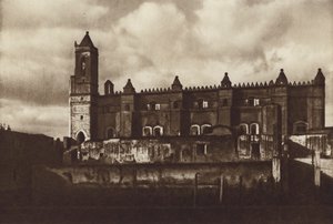 Mexico: Tepeapa, klosterruin (s/hvitt bilde)