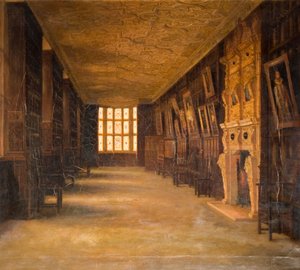 Utsikt over The Long Gallery i Aston Hall, 1870-1880. av Cecilia C Foster