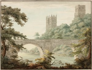Durham Cathedral, ca 1800-1810 (Akvarell og blekk) av Cecilia Priscilla Cooke