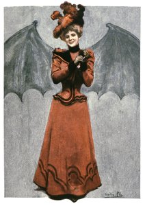 Kvinne forkledd som en djevel, ca 1900 (illustrasjon) av Cecilio Pla Gallardo