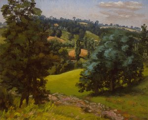 Landskap ved Hadleigh (olje på lerret)