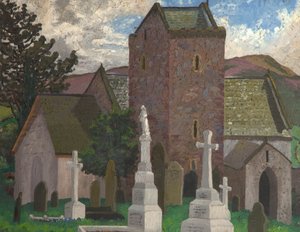 Llangenith Church, Sør-Wales, ca. 1930 (olje på lerret) av Cedric Morris
