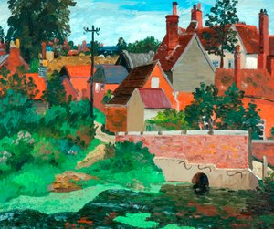 Polstead, Suffolk, ca. 1933 (olje på lerret) av Cedric Morris