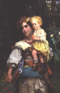 Kvinne og barn av Cesare Auguste Detti