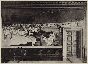 Arraignment of Catiline (litho) av Cesare (after) Maccari