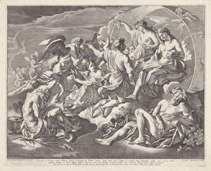 Phaëthon spør om han får ri i Apollos vogn av Cesare Fantetti
