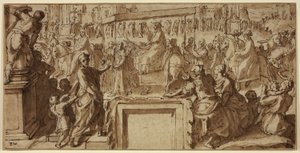Saint Charles Borromeo Entering the Town of Pavia: Design for a Wall Decoration