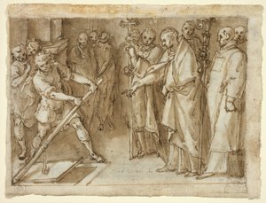 Saint Charles Borromeo overvåker åpningen av en krypt
