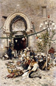 En hvile fra festivalen (olje på lerret) av Cesare Tiratelli