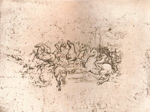 Kopi av en del av tegneserien om slaget ved Anghiari, c1505-c1523 1883 av Cesare da Sesto