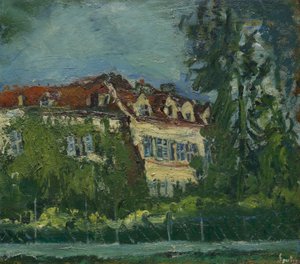 Landskap med hus, ca. 1934
