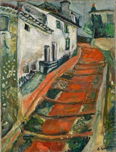 Den røde trappen i Cagnes Red Steps i Cagnes, ca 1923.