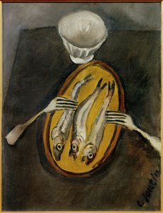 Stilleben med sild, ca. 1916 (maleri på lerret) av Chaim Soutine