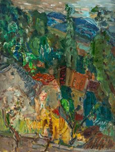 Bybilde med sypresser, Sør-Frankrike, 1920-1930-tallet. av Chaim Soutine