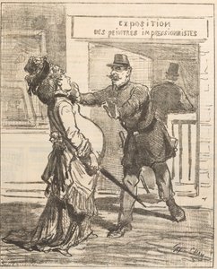 Frue, det er ikke tilrådelig å gå inn!. Le Charivari, 16. april 1877, 1877.