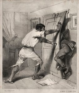En kreditor som har det for travelt, 1840. av Cham