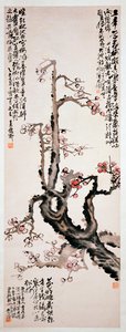 Røde plommeblomster, 1905 av Changshuo Wu