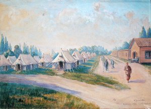 The Convalescent Quarter of the Canadian Military Hospital at St. Cloud (akvarell på papir) av Charles Andre Igounet de Villers