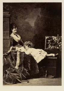 Marie Fedorovna (Dagmar av Danmark) (1847-1928) og hennes sønn Tsarevich Nicolas Aleksandrovich (Nicholas II)