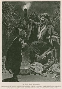 Illustrasjon for A Christmas Carol av Charles Dickens (litho) av Charles (after) Green